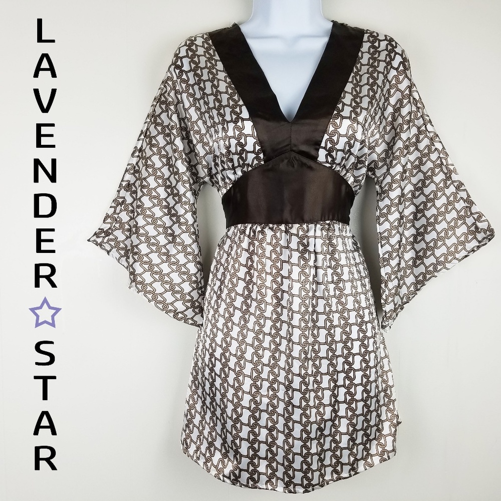 LAVENDER STAR SATIN KIMONO TUNIC/MINI DRESS !